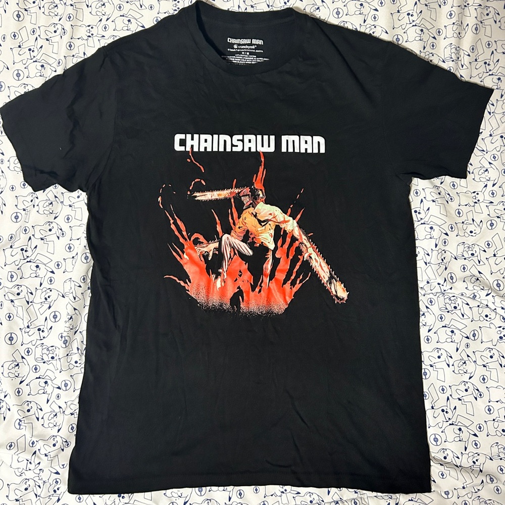 BIOWORLD CHAINSAW MAN Crunchy Roll Graphic Tee Shirt